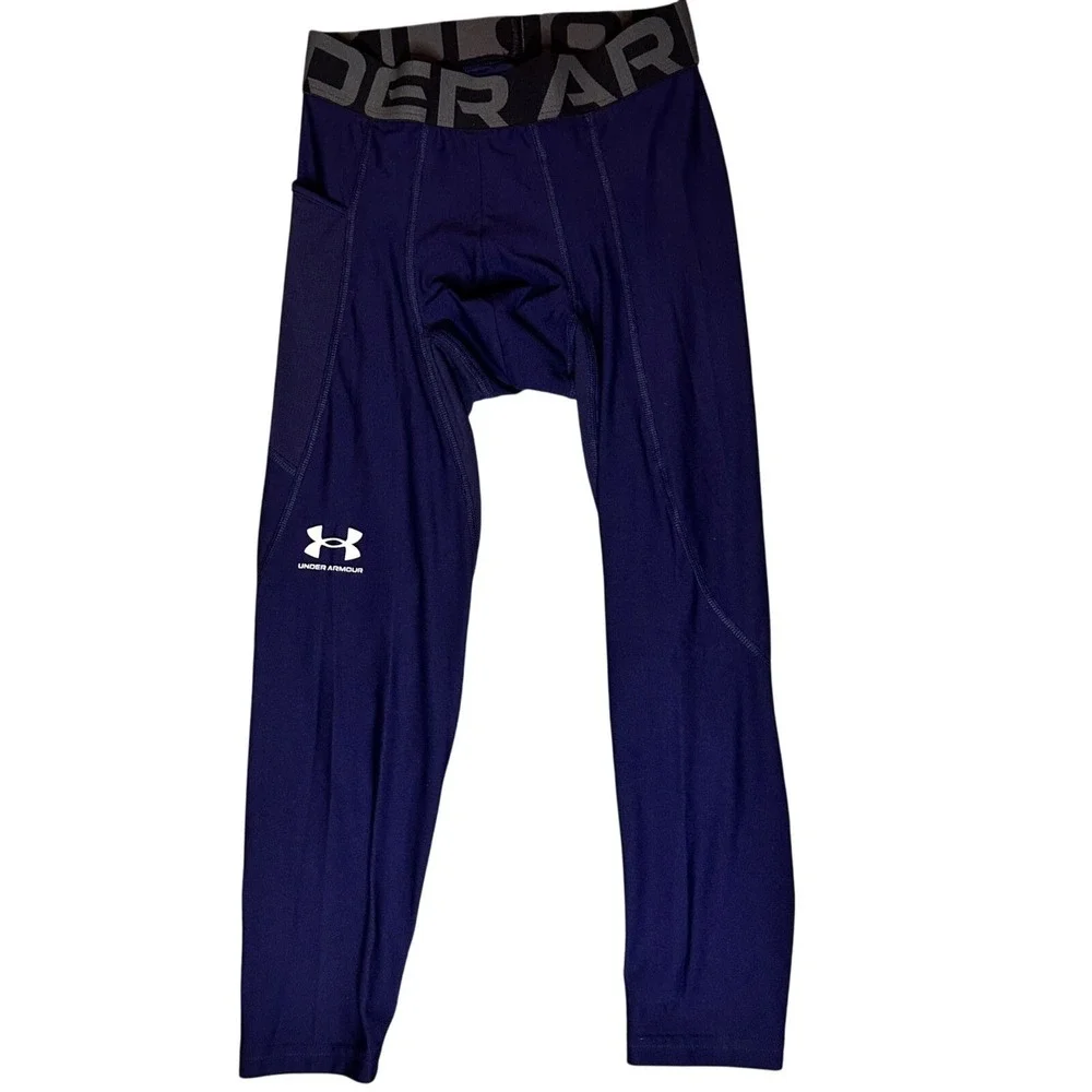 Under Armour HeatGear Compression Tights Navy Blue‎ Mens Small